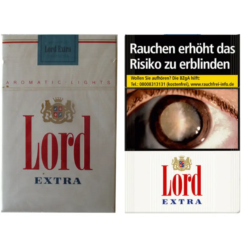 Alte Zigarettenmarken werden mit dem neuen Design verglichen