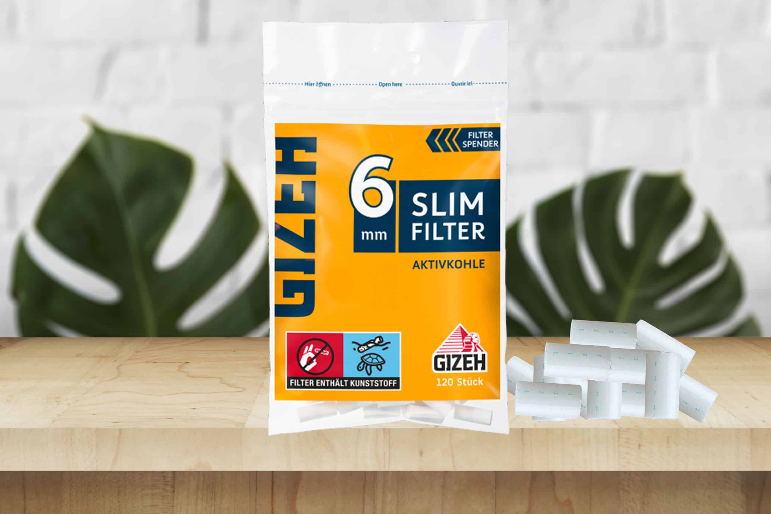 Gizeh Slim Filter mit Aktivkohle 1x120 6mm Filter