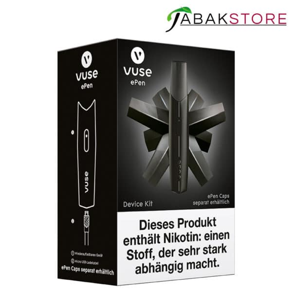 Vuse-epen-3-device-kit-schwarz-links-seitlich