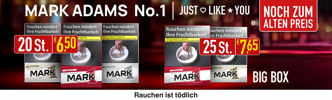 Mark1 Zigaretten, mit den neuen Zigarettensorten