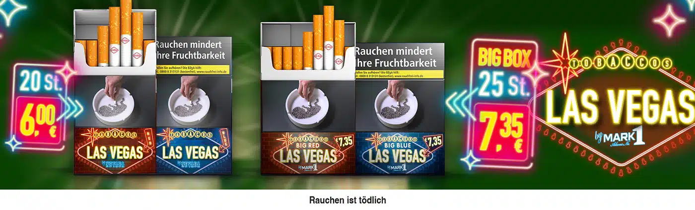 Las Vegas Zigaretten besonders günstig im neuen Format