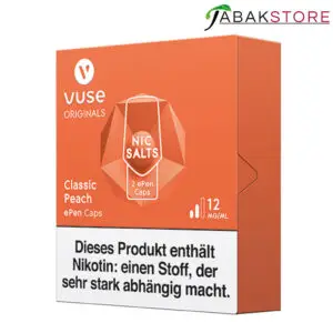 Vuse-ePen-3-Caps-Classic-Peach-rechts-seitlich-mit-12-mg-ml-Nikotin