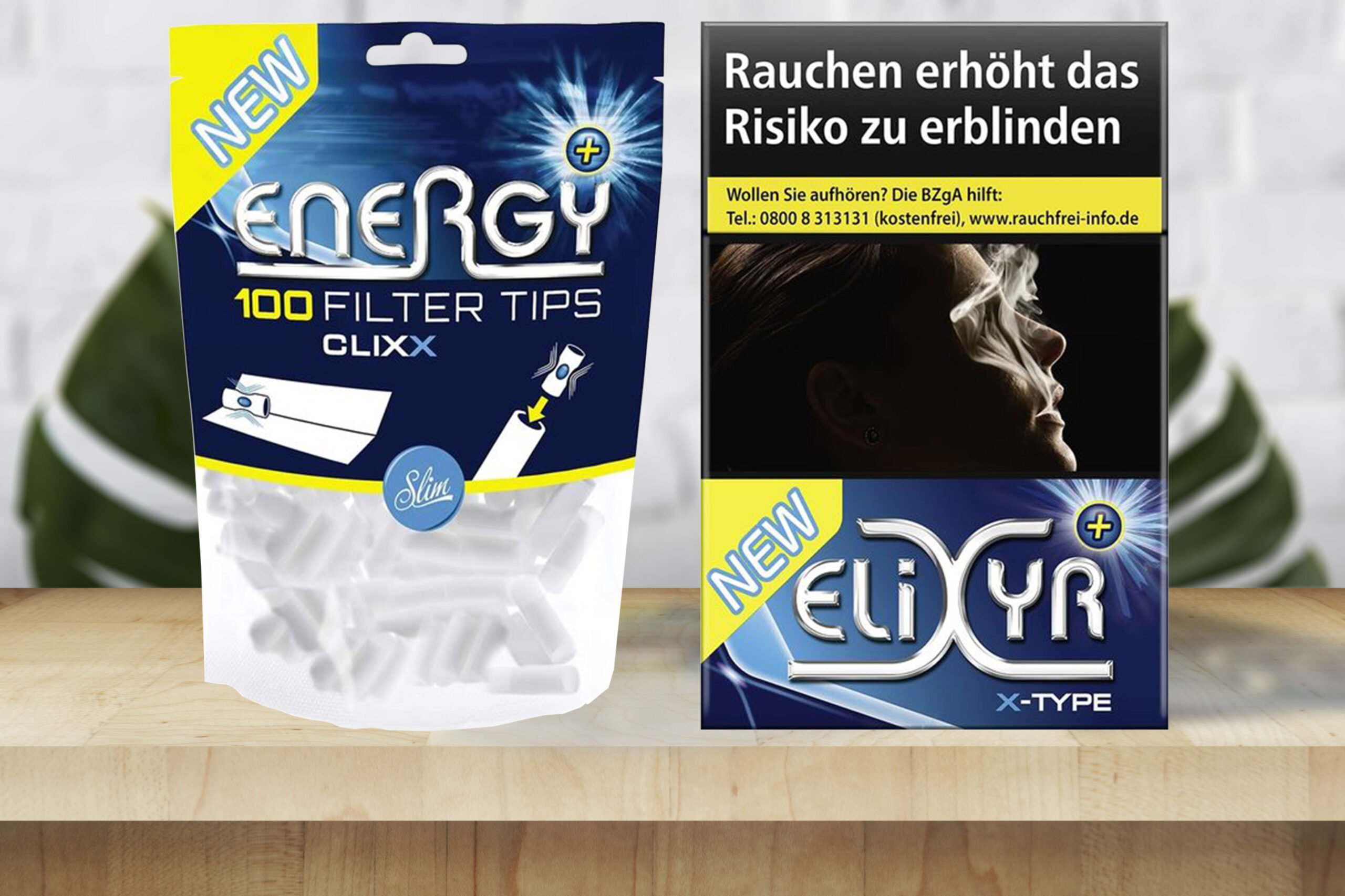 Elixyr-X-Type-Zigaretten-und-Energy-X-Type-Filter-auf-einem-Tisch