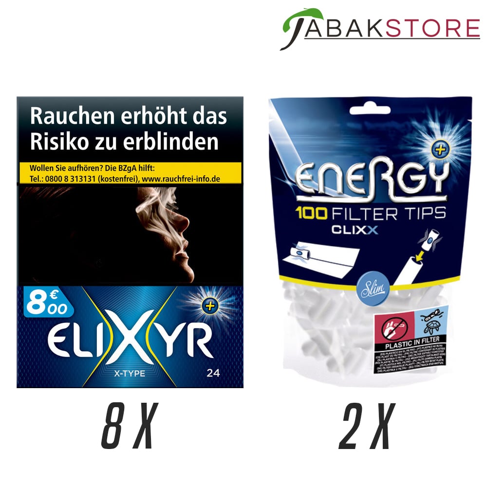 8x Elixyr X-Type Zigaretten | 2x Energy X-Type Filter