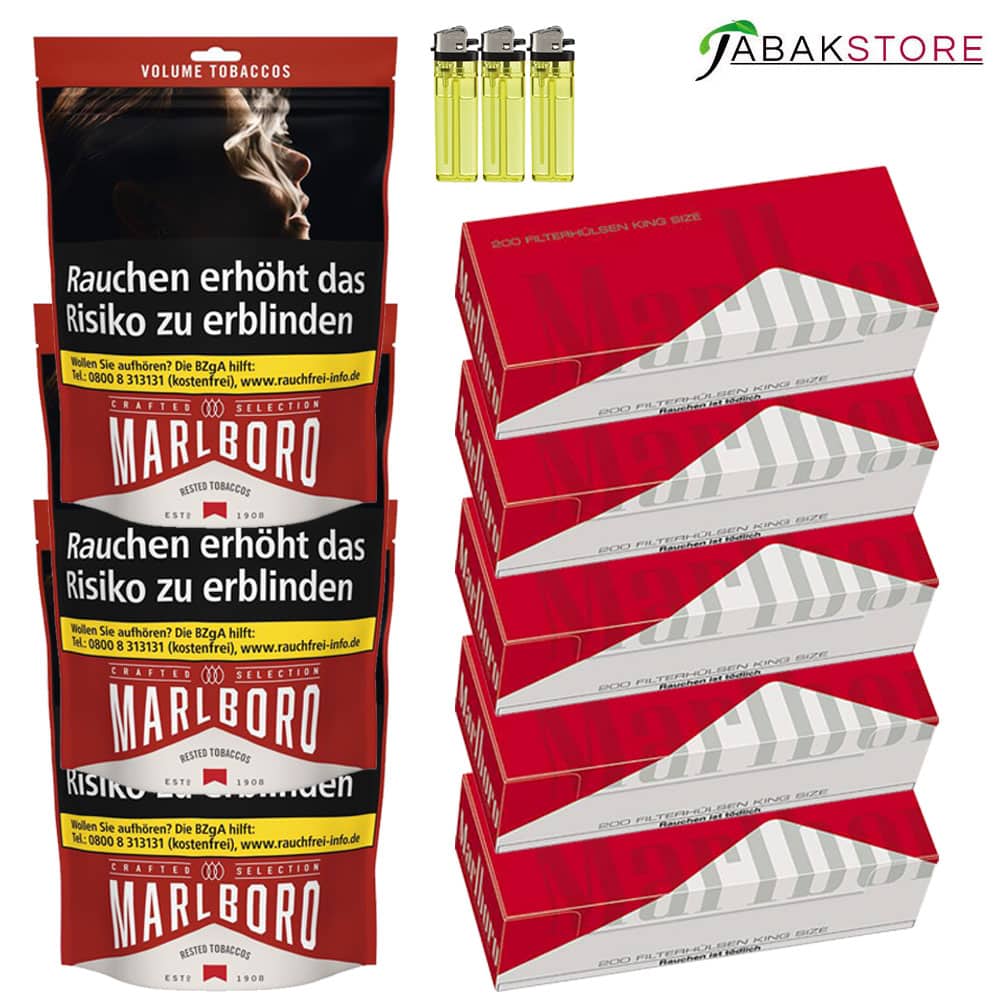 Marlboro - Angebot, 3x Tabak-Beutel, 5x200 Hülsen