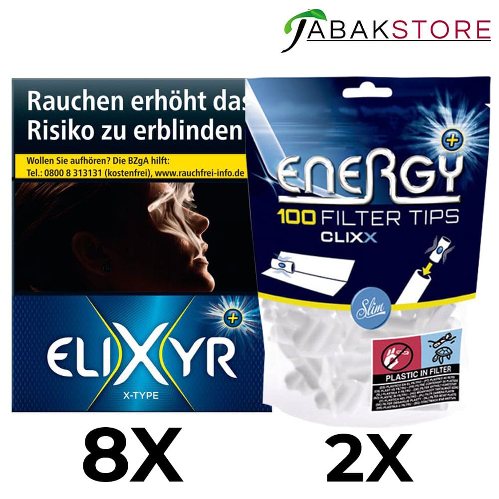 8x Elixyr X-Type Zigaretten zu 9,00 Euro | 2x Energy X-Type Filter