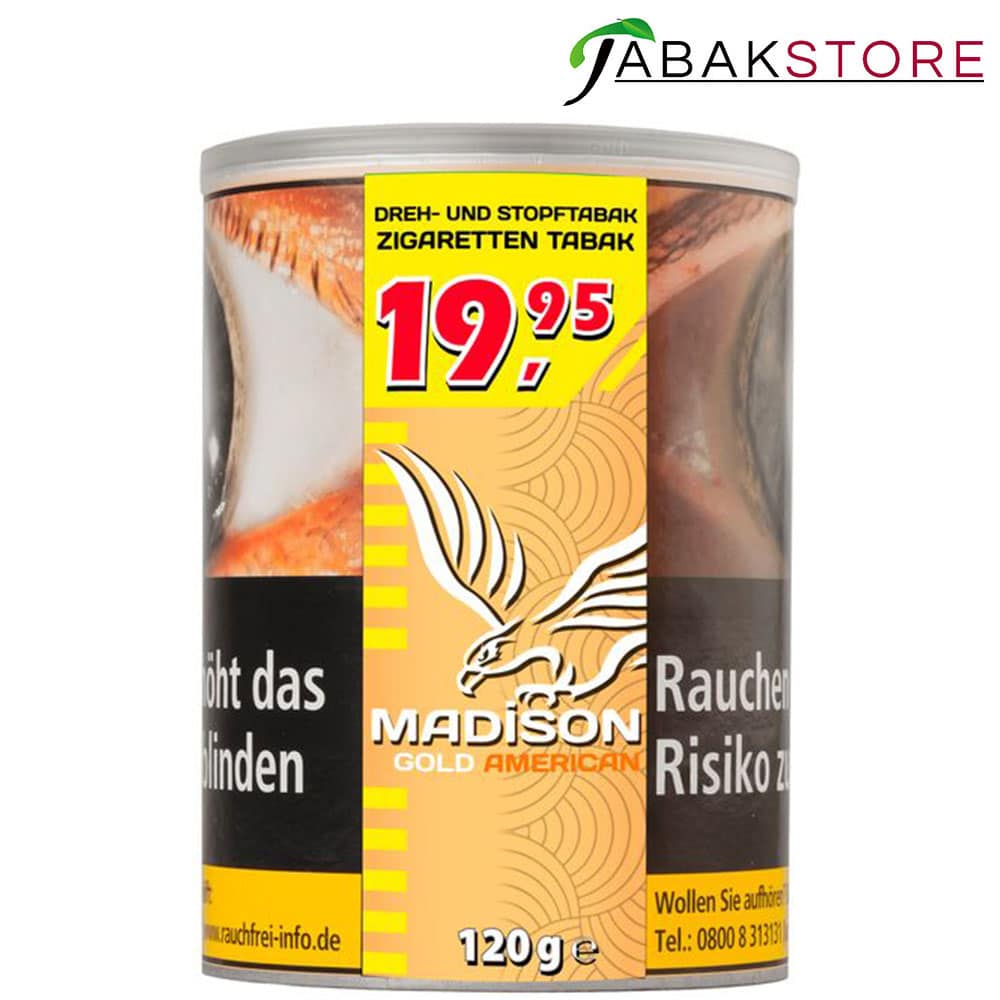 Madison Gold / ( Ehemalig Red ) 19,95 Euro | 120g Dreh- und Stopftabak