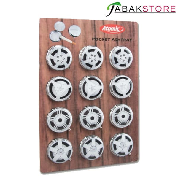 Taschenascher-Metall-ATOMIC-Doming-Felge-sortiert