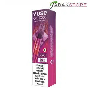 Vuse-GO-1000-Berry-Blend-20mg-Verpackung-nach-Links-schauend