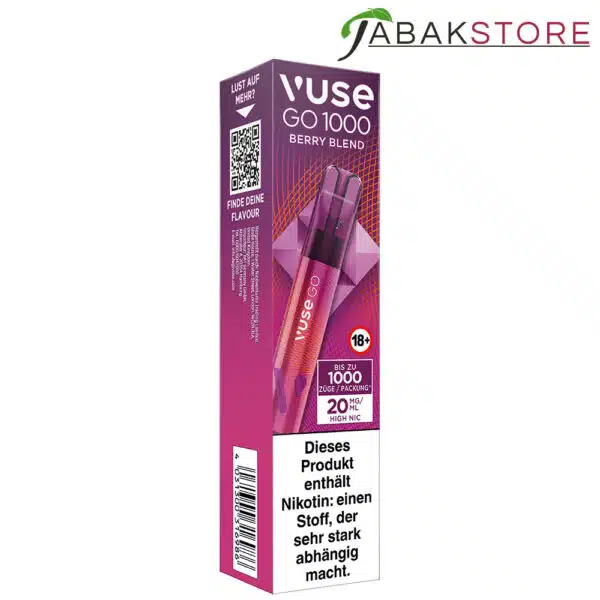 Vuse-GO-1000-Berry-Blend-20mg-Verpackung-nach-Rechts-schauend