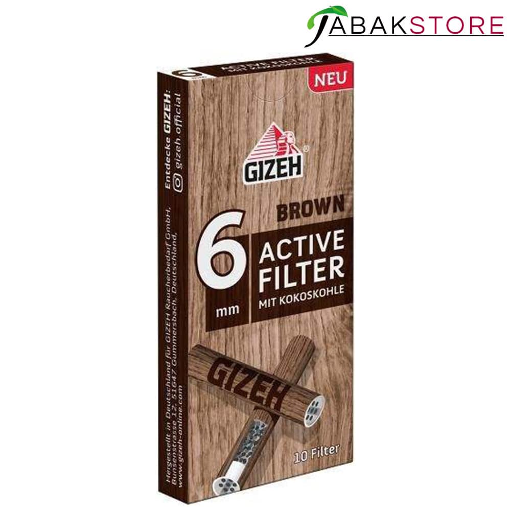 Gizeh Active Filter Brown, mit Kokoskohle, 6mm
