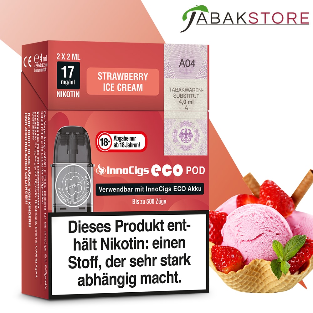 Innocigs eco Pod | Strawberry Ice Cream 17mg