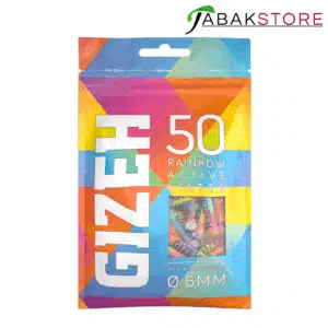 Gizeh 50 Rainbow Active Filter 6mm mit Kokoskohle