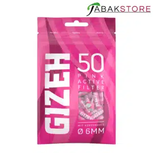 Gizeh Pink Active Filter 60mm 50 Stück mit Kokoskohle
