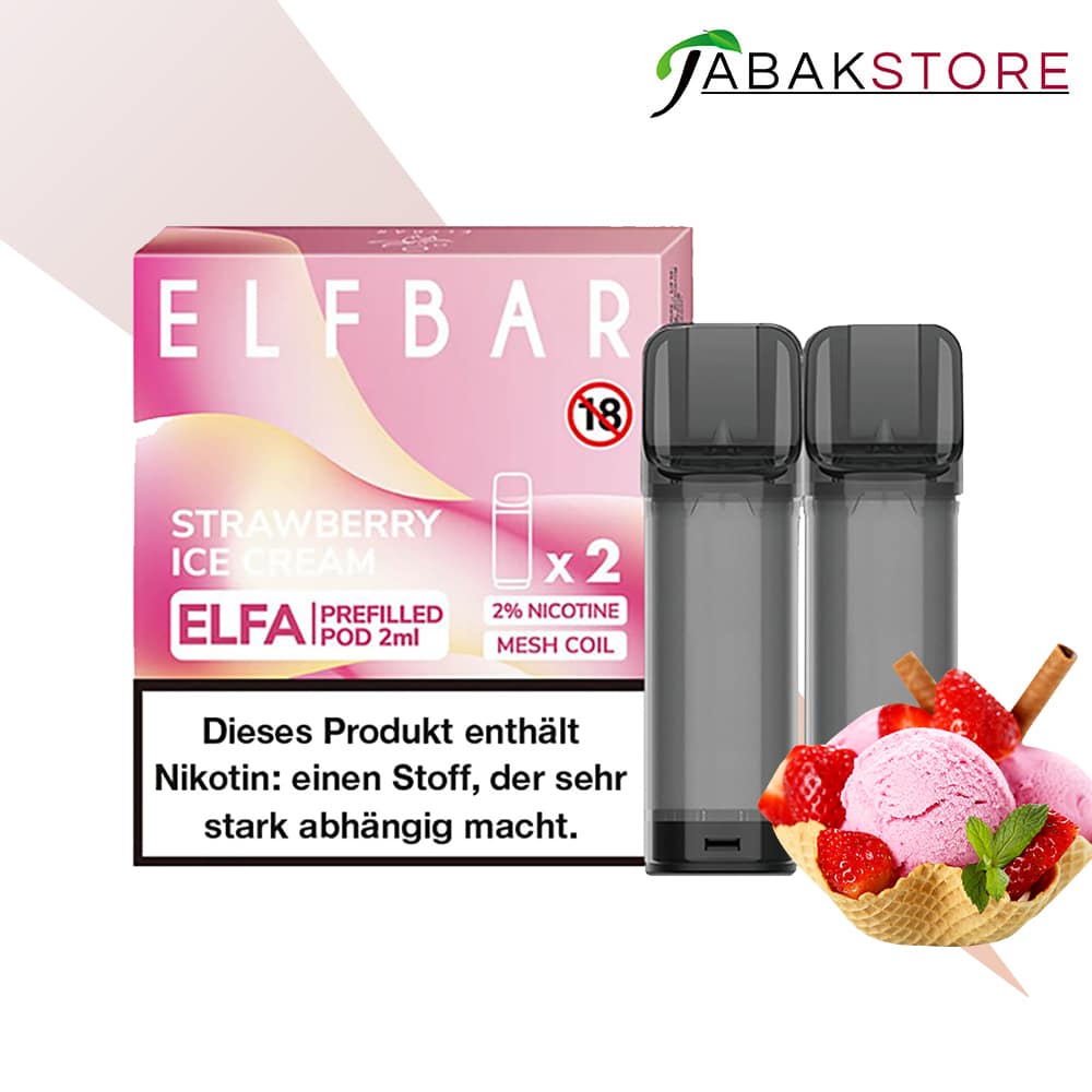 ELFA | Strawberry Ice Cream | Liquid Pod | 20mg | 2er Pack