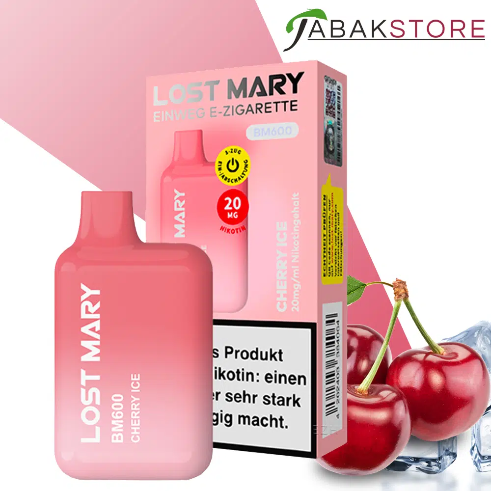Elfbar Lost Mary BM600 | Einweg E-Zigarette Cherry Ice 20mg