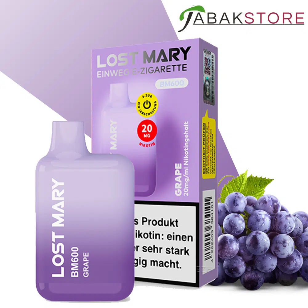 Elfbar Lost Mary BM600 | Einweg E-Zigarette Grape 20mg