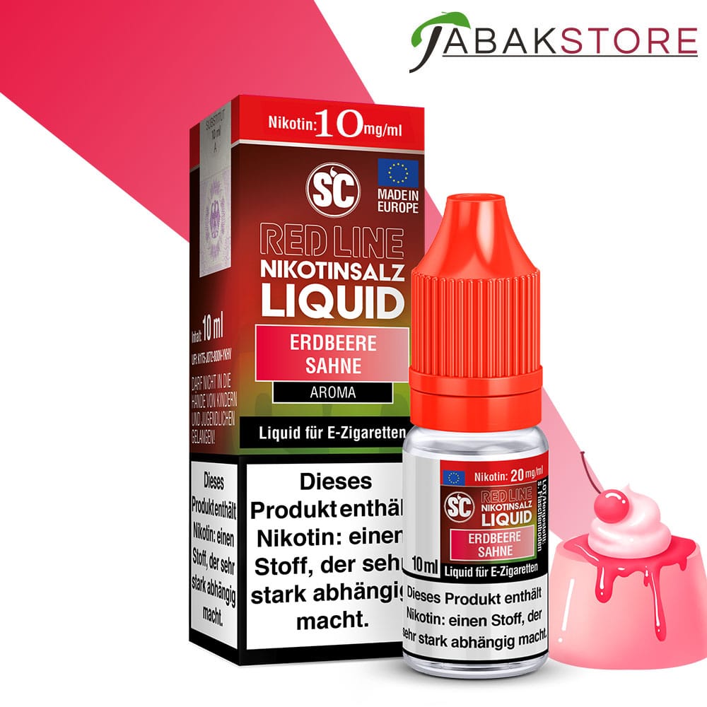 SC – Red Line – Erdbeere Sahne– Nikotinsalz Liquid 10ml Liquid 10 mg/ml