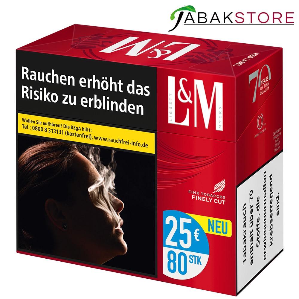 L&M Red zu 25,00 Euro | 76 Zigaretten