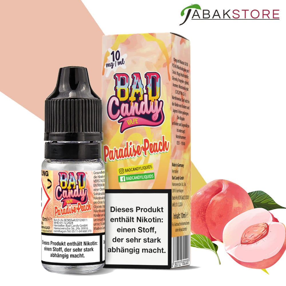 Bad Candy | Paradise Peach | 10ml Liquid | 10mg
