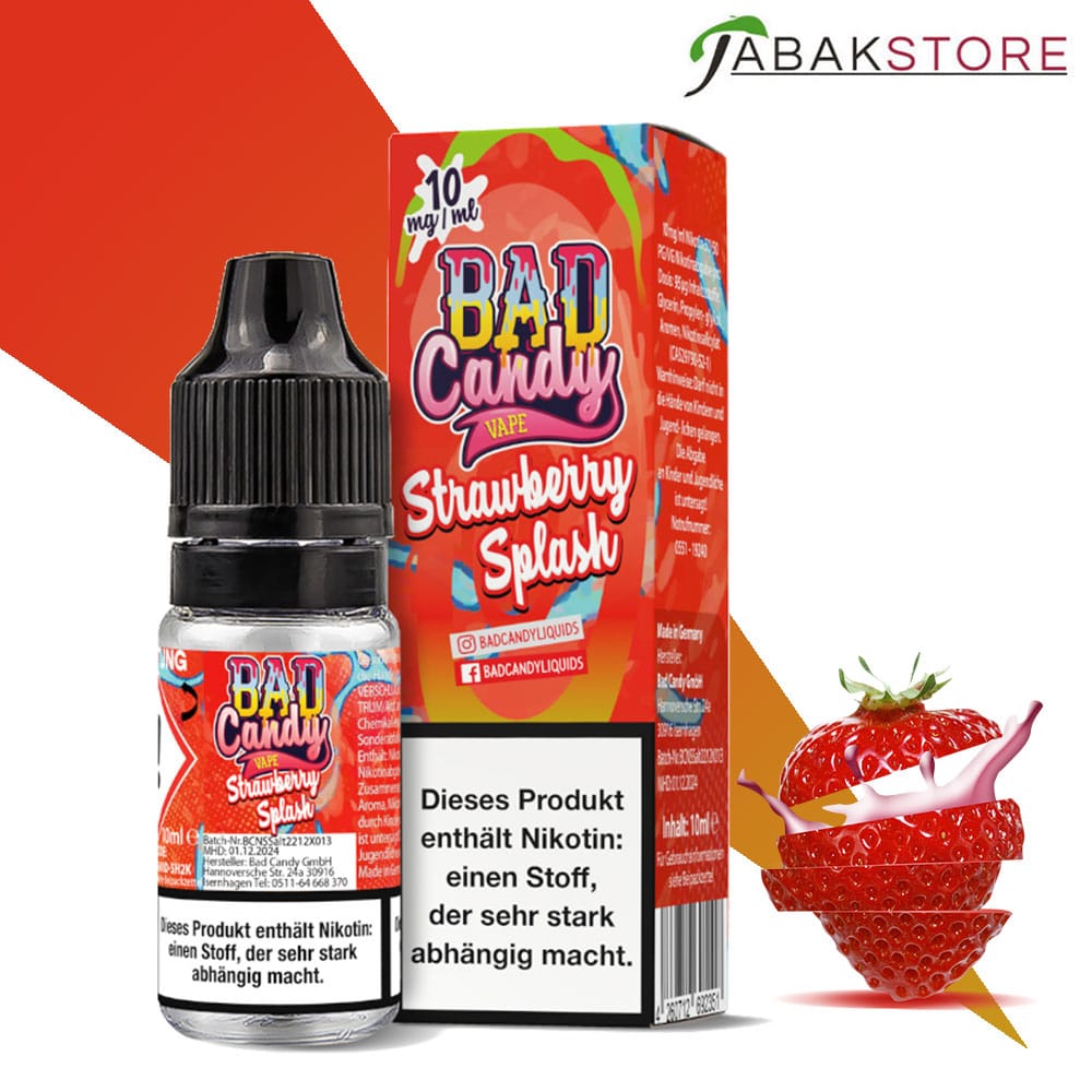 Bad Candy | Strawberry Splash | 10ml Liquid | 10mg