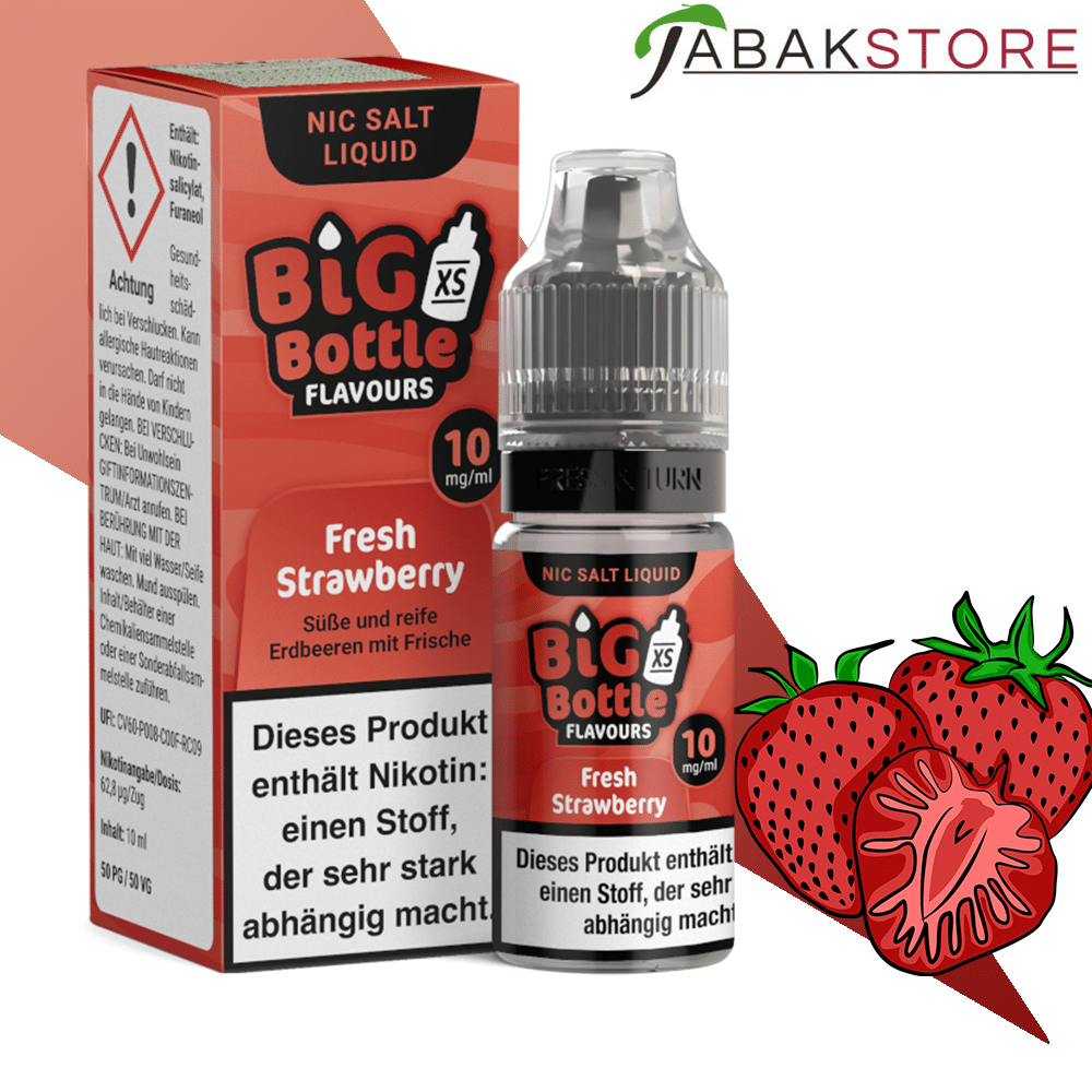 Big Bottle | Fresh Strawberry | 10ml Liquid | 10mg