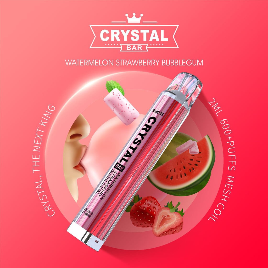 Crystal SKE | Watermelon Strawberry Bubblegum | 20mg Nikotin
