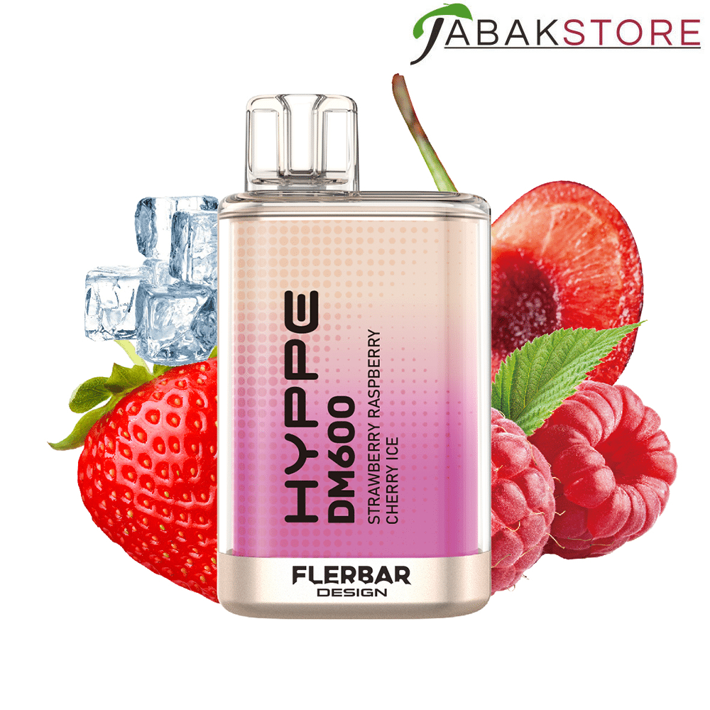 Flerbar Hyppe DM600 – Strawberry Raspberry Cherry Ice – 20mg/ml