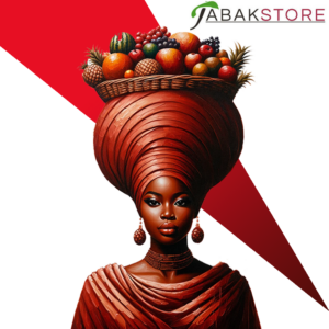 Os-Tobacco-African-Queen-trägt-einen-Früchtkorb-mix-auf-Ihrem-Kopf