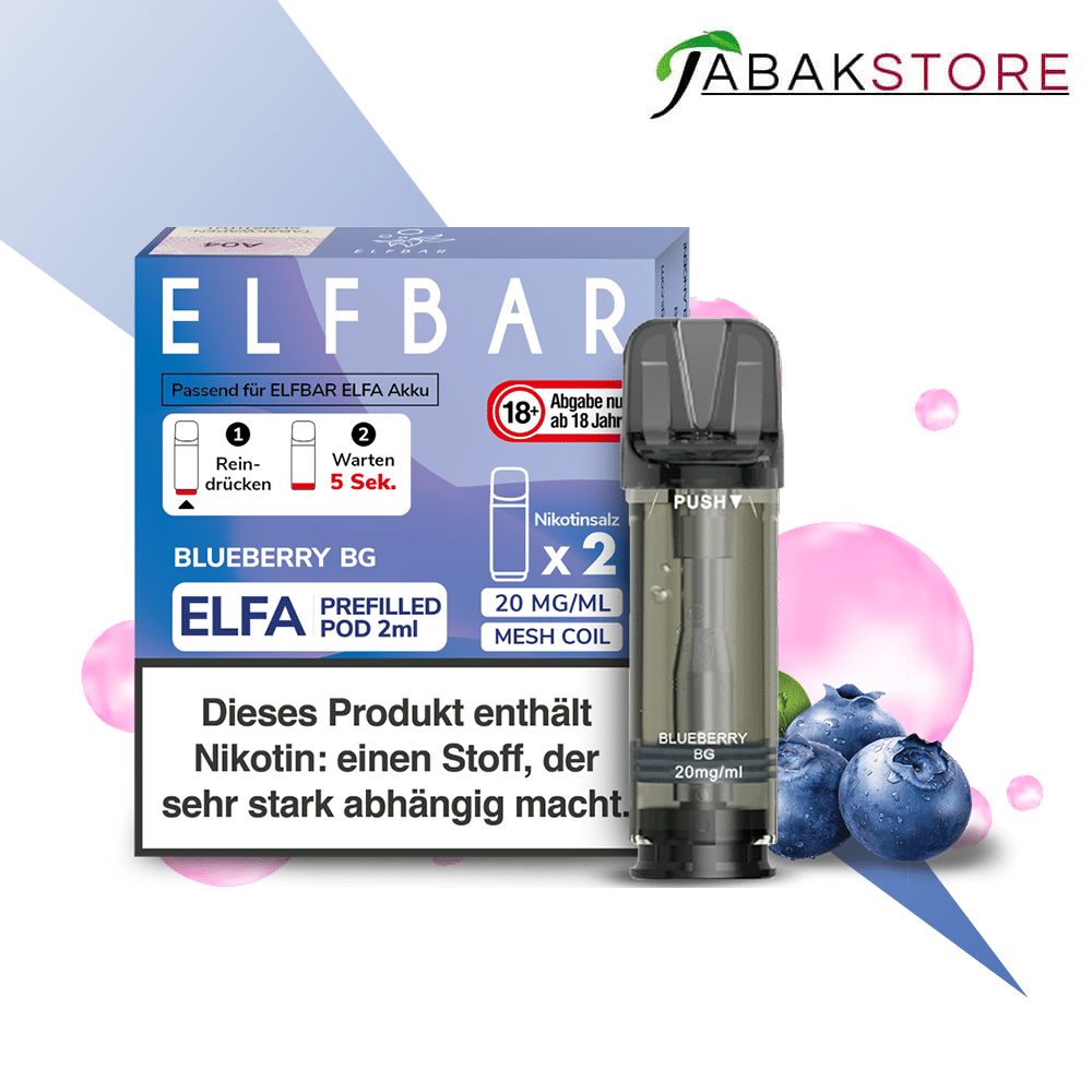ELFA | Blueberry BG Bubblegum | Liquid Pod | 20mg | 2er Pack