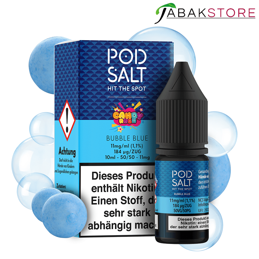 Pod Salt 10ml Liquid | Fusion | Bubble Blue | 11mg