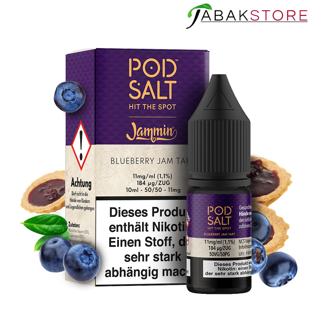Pod Salt 10ml Liquid | Fusion | Blueberry Jam Tart | 11mg
