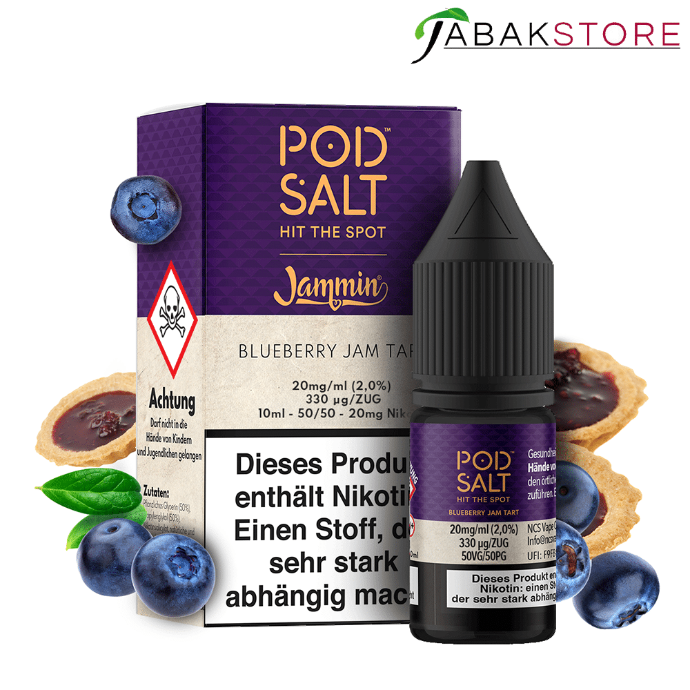 Pod Salt 10ml Liquid | Fusion | Blueberry Jam Tart | 20mg