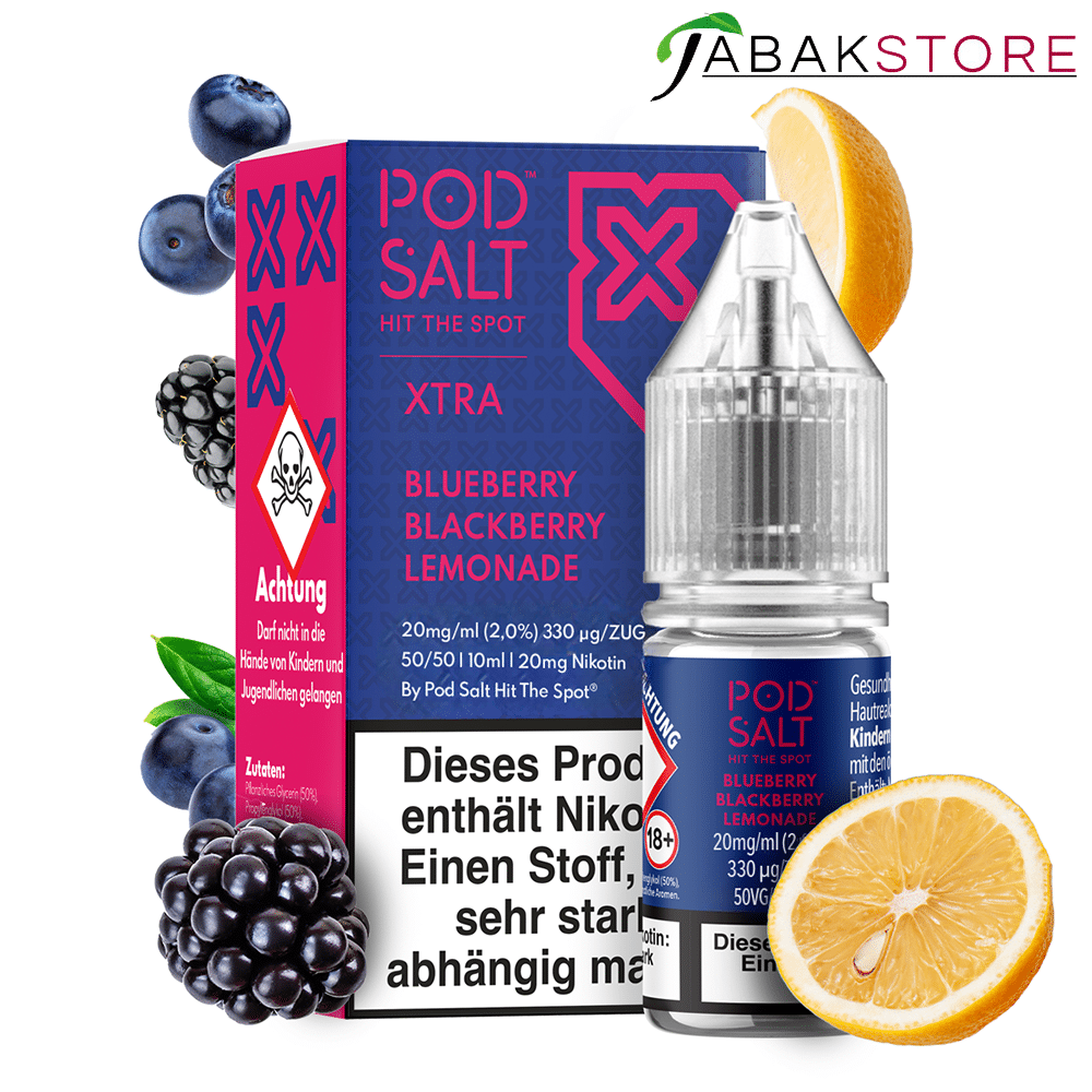 Pod Salt 10ml Liquid | Xtra | Blueberry Blackberry Lemonade | 20mg
