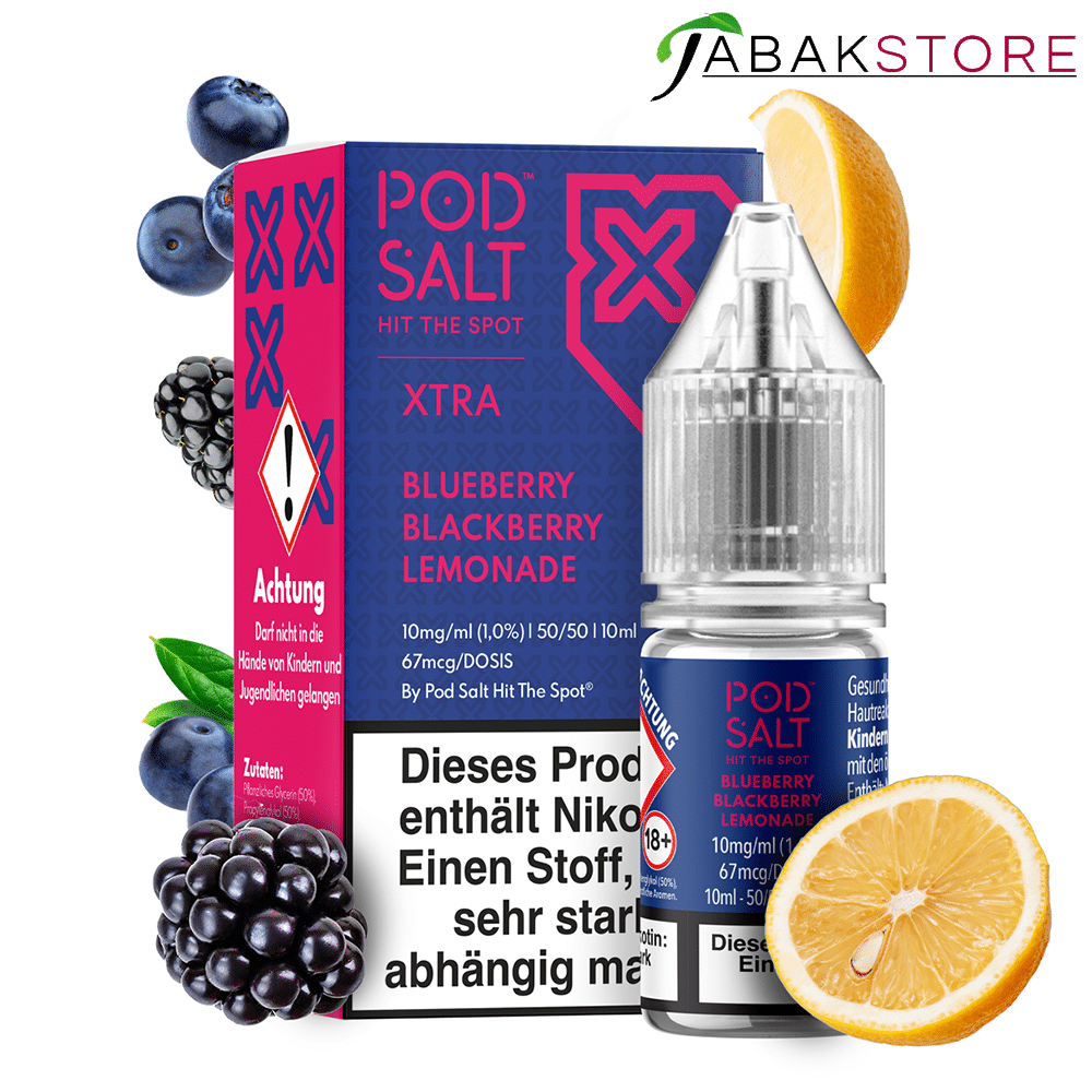 Pod Salt 10ml Liquid | Xtra | Blueberry Blackberry Lemonade | 10mg