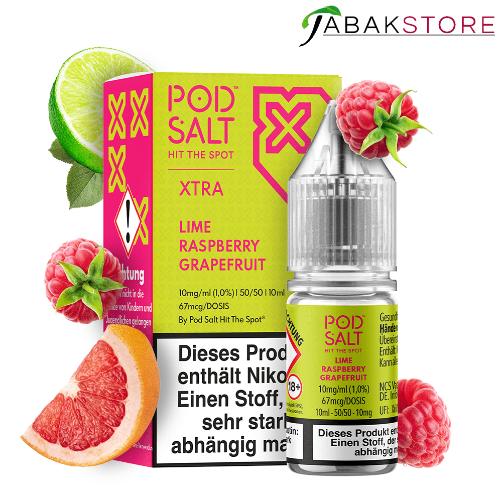 Pod Salt 10ml Liquid | Xtra | Lime Raspberry Grapefruit | 10mg