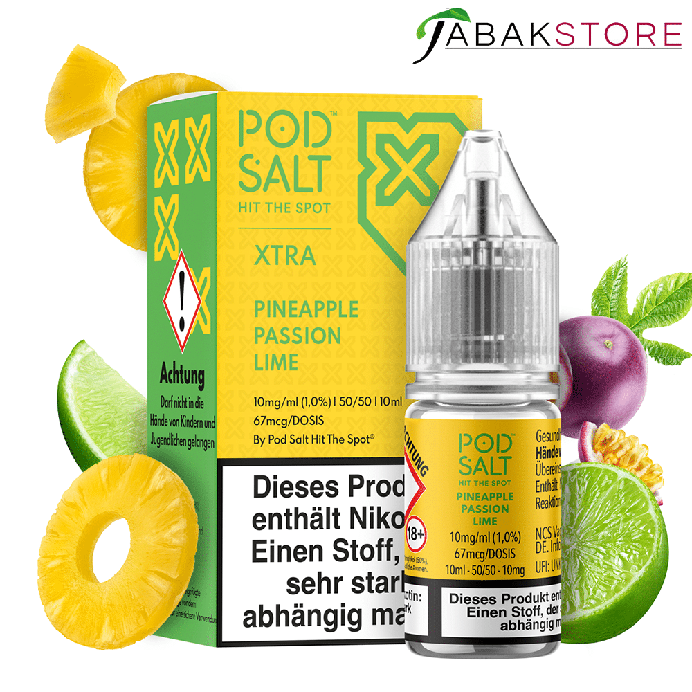 Pod Salt 10ml Liquid | Xtra | Pineapple Passion Lime | 10mg