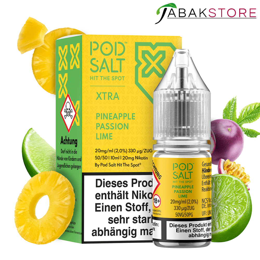 Pod Salt 10ml Liquid | Xtra | Pineapple Passion Lime | 20mg