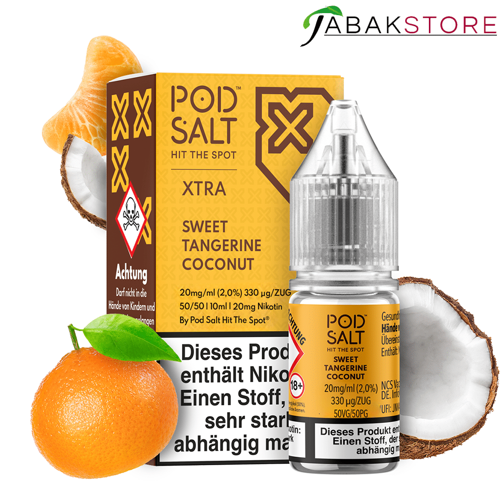 Pod Salt 10ml Liquid | Xtra | Sweet Tangerine Coconut | 20mg