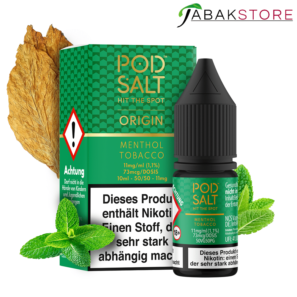 Pod Salt 10ml Liquid | Origin | Menthol Tobacco | 11mg