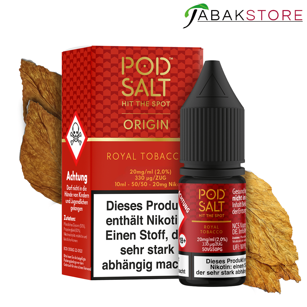 Pod Salt 10ml Liquid | Origin | Royal Tobacco | 20mg