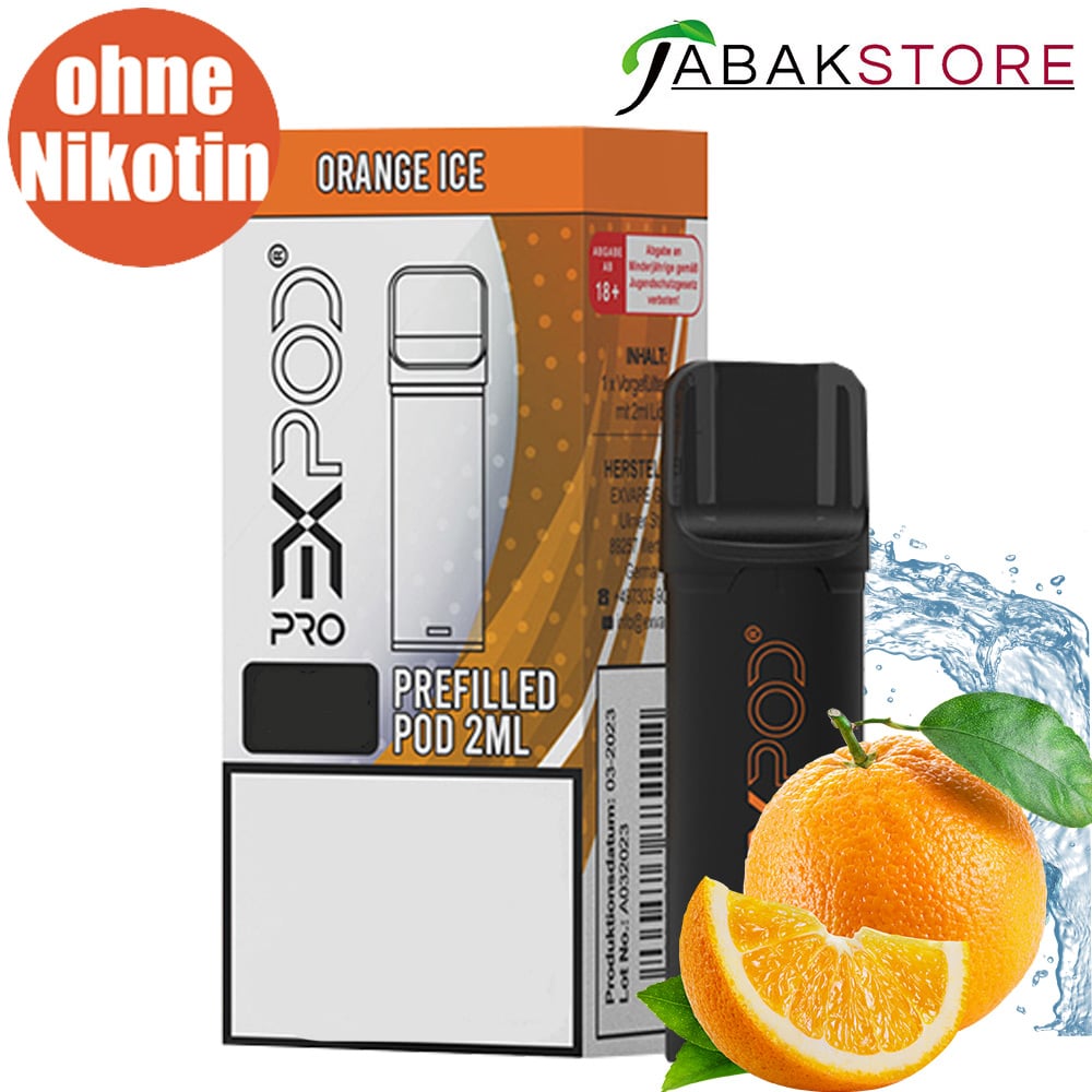 ExPod Pro | Orange Ice | Liquid Pod | OHNE NIKOTIN | 1er Pack | Passt ins Elfa Device!