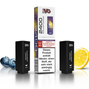 IVG 2400 Blackcurrant Lemonade Pods mit früchten und Box