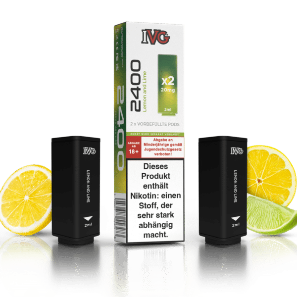 IVG 2400 Lemon and Lime mit Pods und Box und Früchten