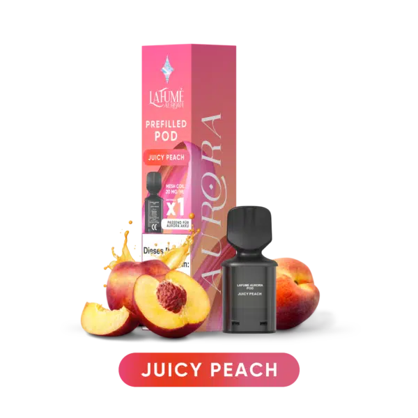 Aurora-Pod_Juicy-Peach-Verpackung