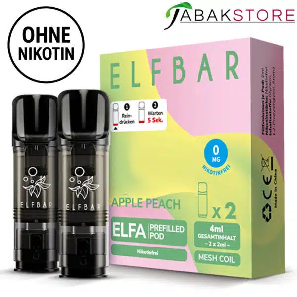 Elfa-Pods-Apple-Peach-0mg-Nikotinfrei
