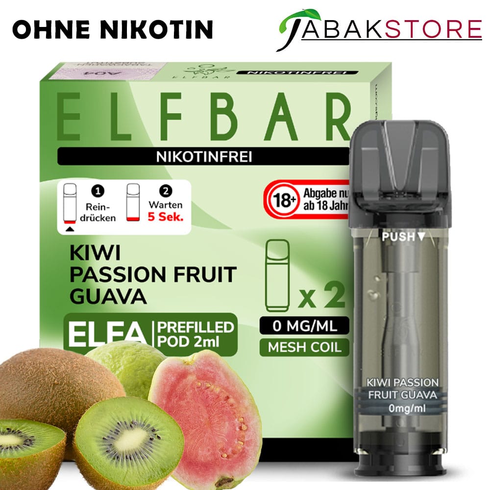 ELFA | Kiwi Passion Fruit Guava | Liquid Pod | OHNE NIKOTIN | 2er Pack