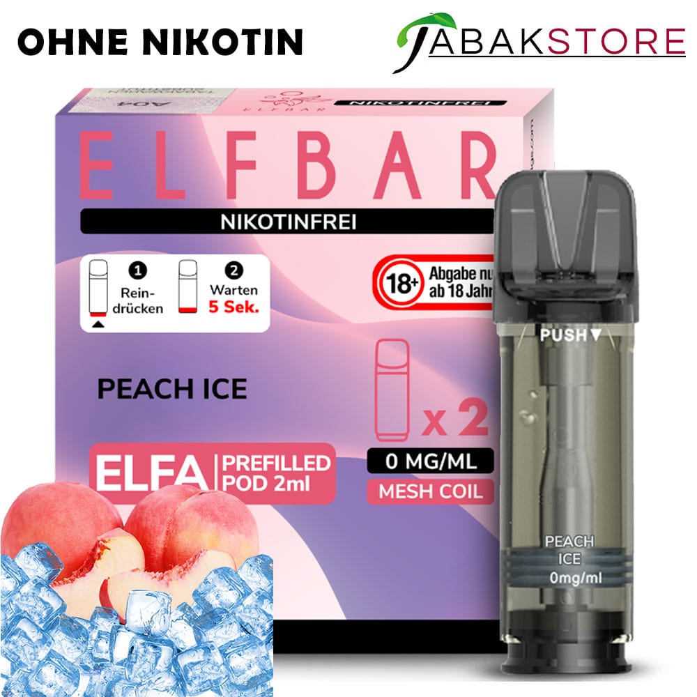 ELFA | Peach Ice | Liquid Pod | OHNE NIKOTIN | 2er Pack