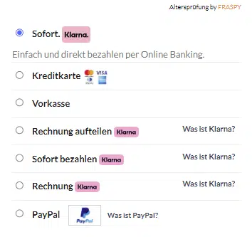 Tabak online kaufen Paypal