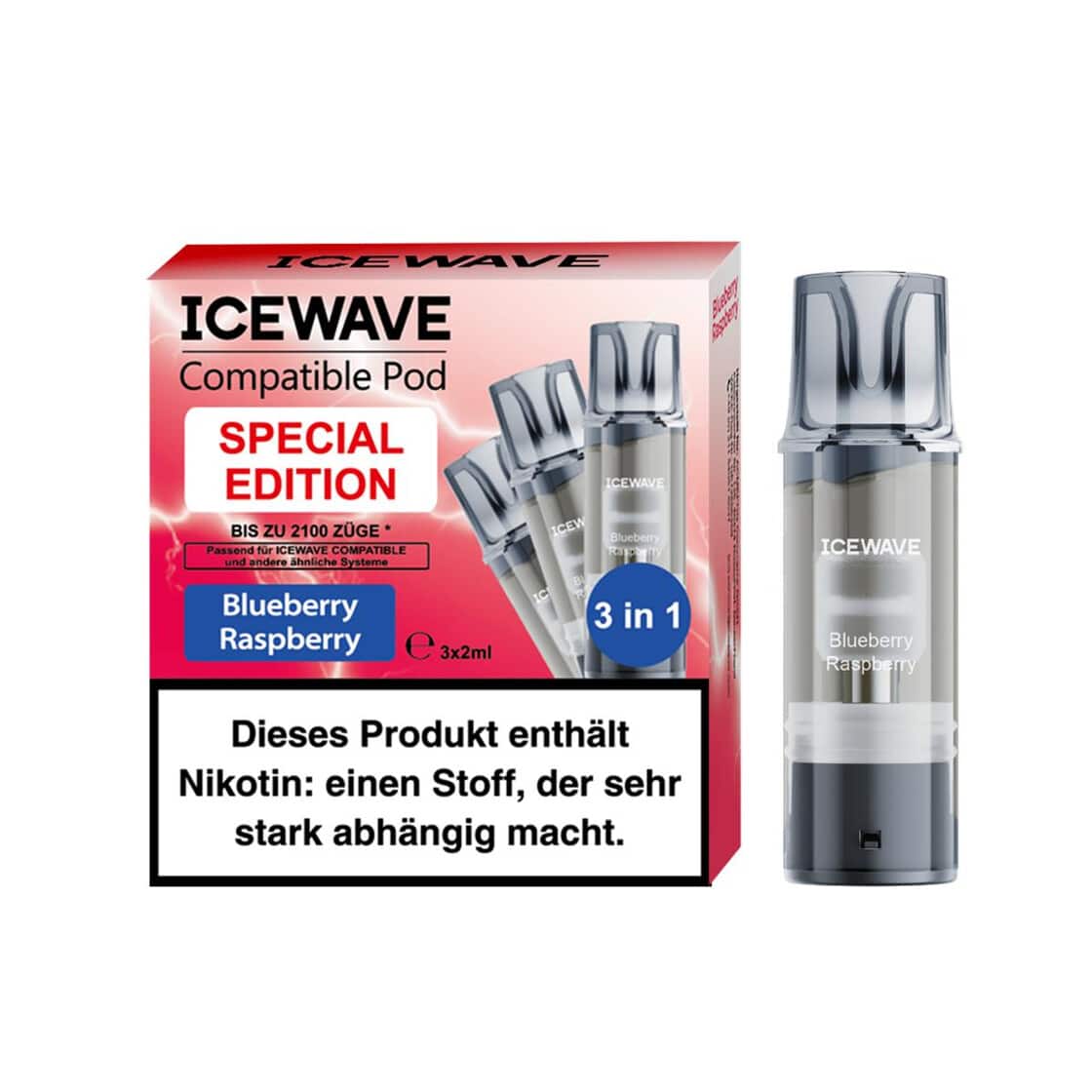 Icewave Pods – Blueberry Raspberry (3x Pods pro Packung) 20mg